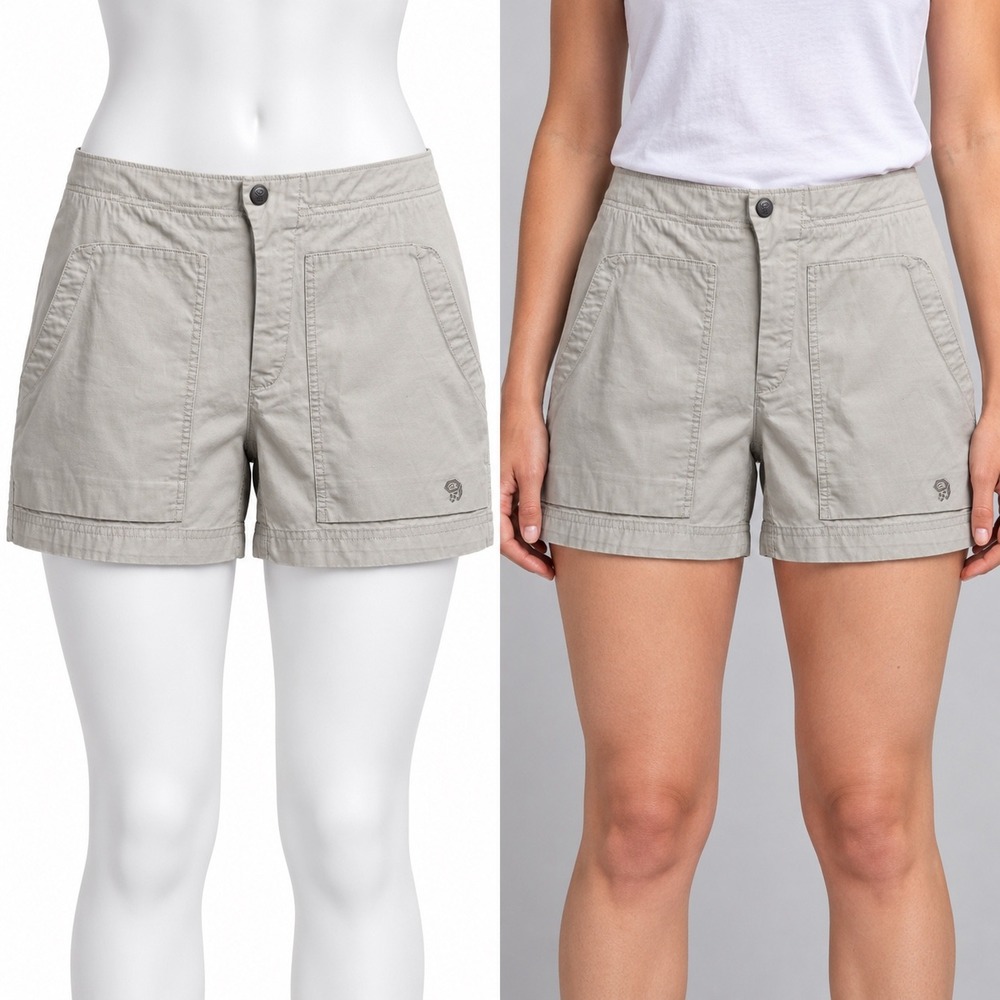 Mountain Hardwear Shorts Size 8 Tan Cotton Canvas Hiking Gorpcore Casual Minimal